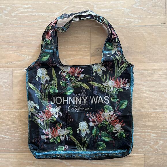 JOHNNY WAS Packable Nylon Shopping Tote Bag - Picture 1 of 3